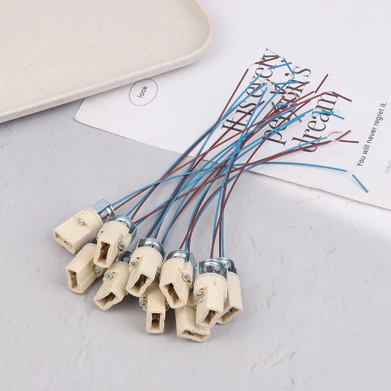 10/20Pcs G9 Light Bulb Socket Ceramic Lamp Base Holder Connector Led Halogen Light LED Lamp Bulb Holder Base Fixture