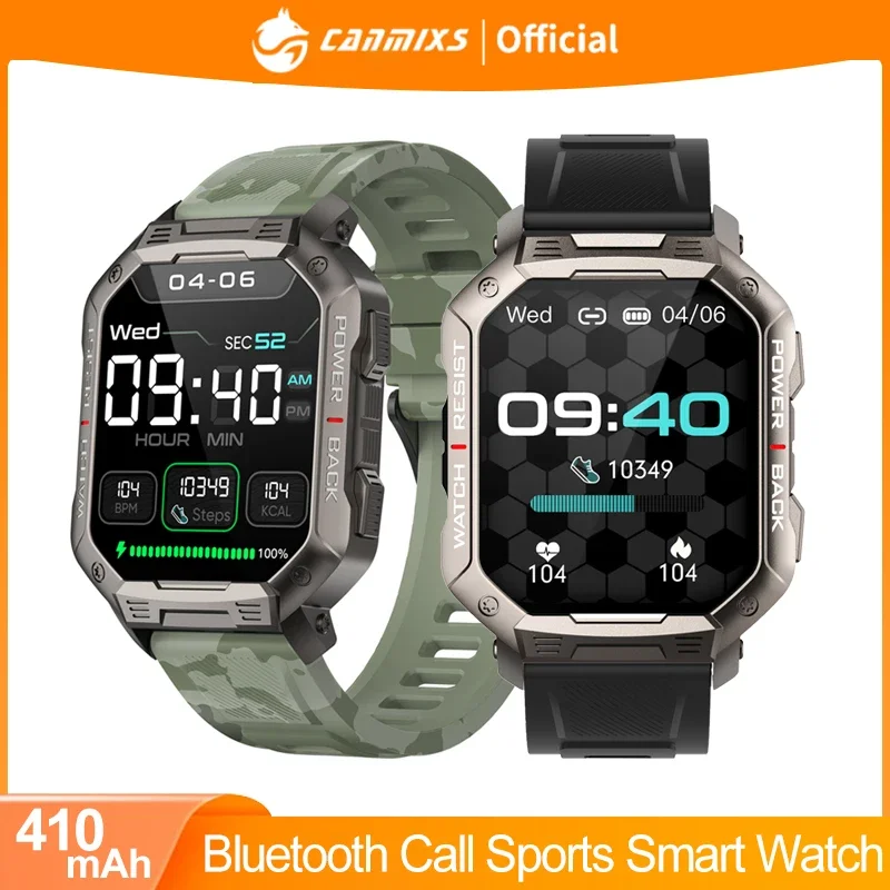 CanMixs Smart watch for men 410mAh 2022 NEW Bluetooth Call Sports watches waterproof smartwatch for Android iOS Digital watches