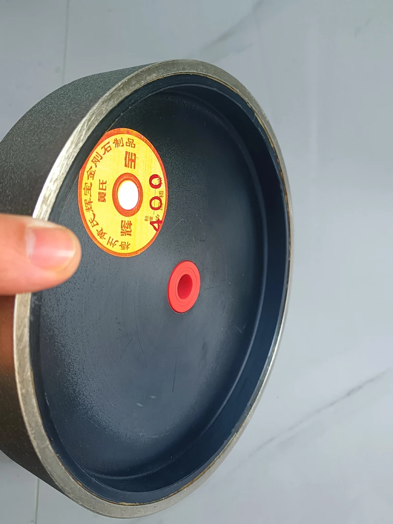 スリーブ減速機付きダイヤモンド合金平行砥石、凹型プラスチック研磨ホイール、200x38x25.4穴、8x1.5"