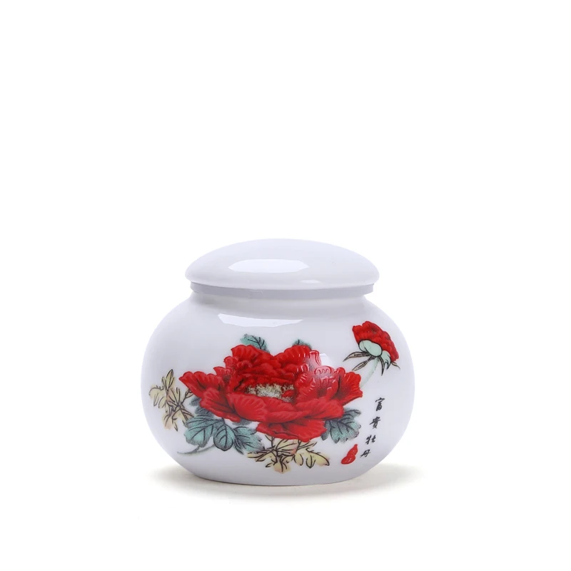 Portable Small Tea PotCeramic Small Cream PotPill Cream Square Powder BoxCeramic Honey Sealed PotSmall Round Potceramic Bottle