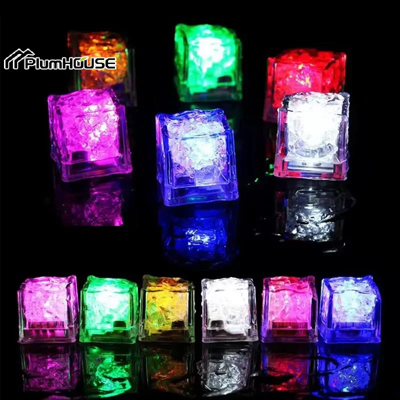5pcs LED Ice Cube Waterproof Multicolor Flashing Glow In The Dark For Wedding Party Bar Decoration