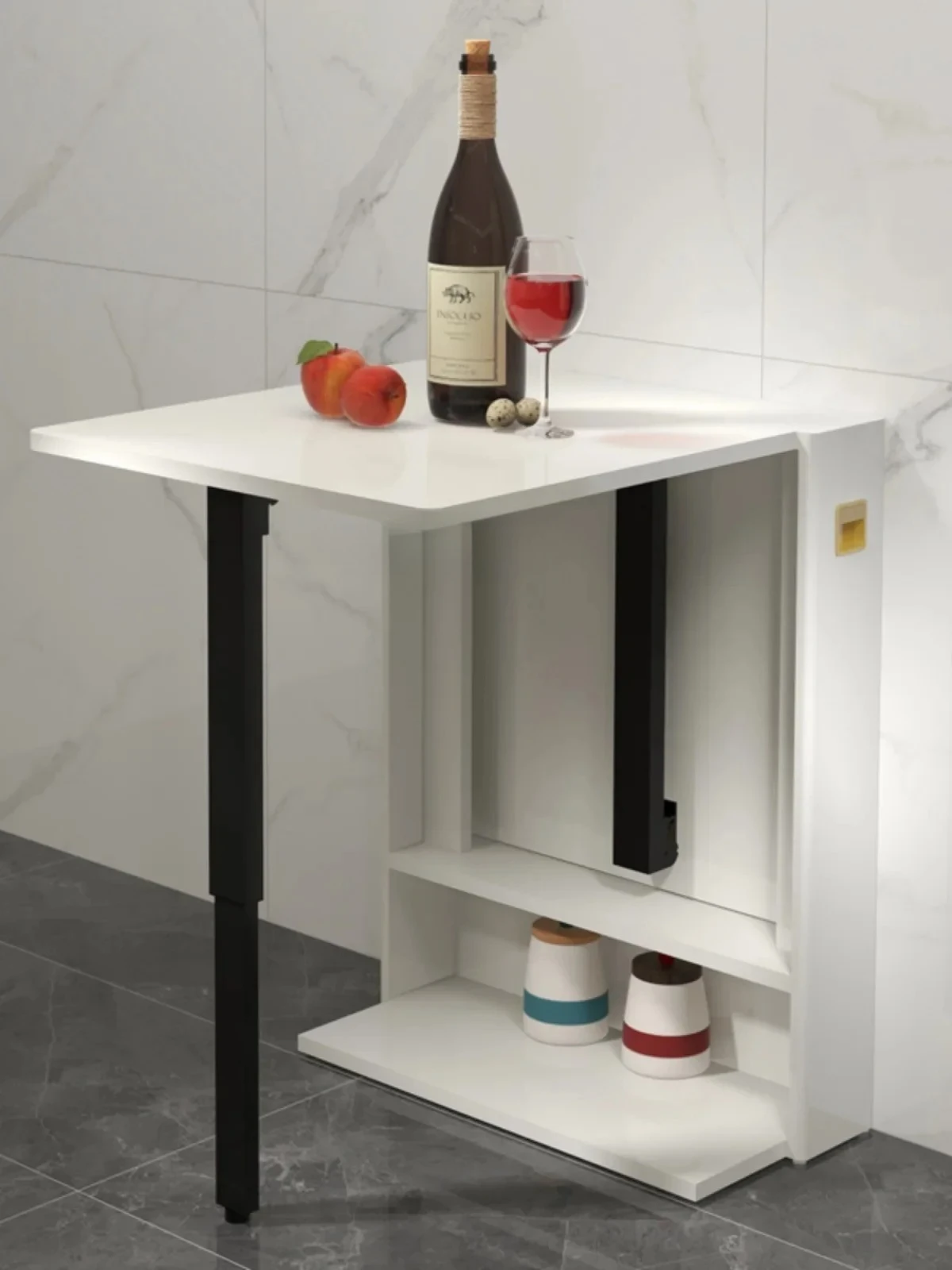 Folding Table Multifunctional Dining Table Household Desk Cream Style Dining Table White Multifunctional Furniture