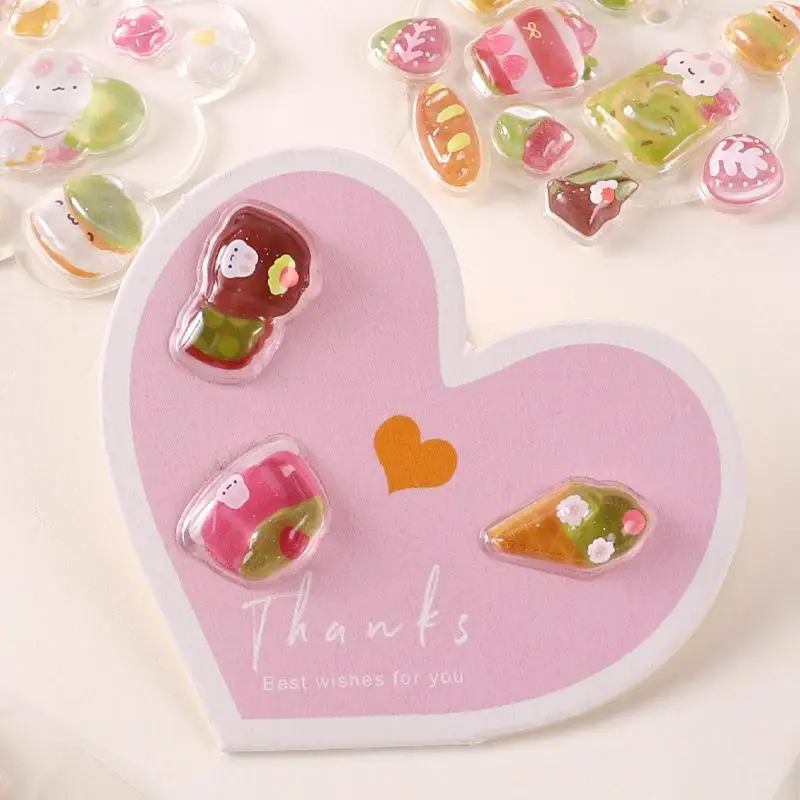 1/6 Stuks Cartoon Dieren 3D Relief Stickers Herbruikbare Patch Voor Scrapbooks Planner Tijdschriften Laptops Telefoon Case DIY Stickers