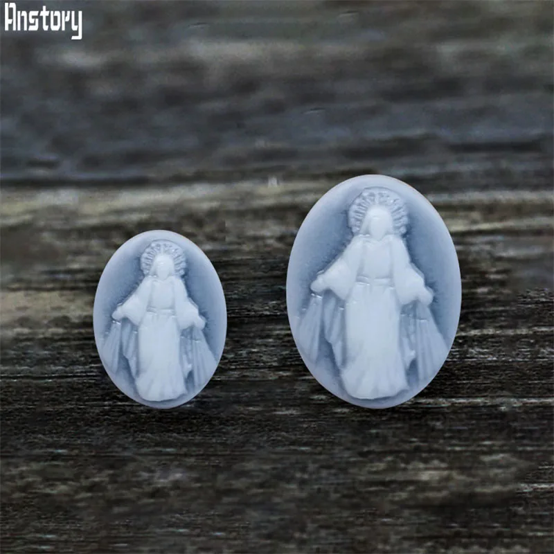 10/20 pcs Lot Resin Jesus Cameo Bead 13x18 18x25mm Wholesale DIY Religious Bead For Necklace Earring Ring Bracelet