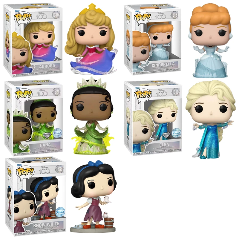 Funko POP Original Disney princesa Anime figura Blancanieves Aurora Tiana figuras de acción de juguete para niños niñas regalo modelo coleccionable