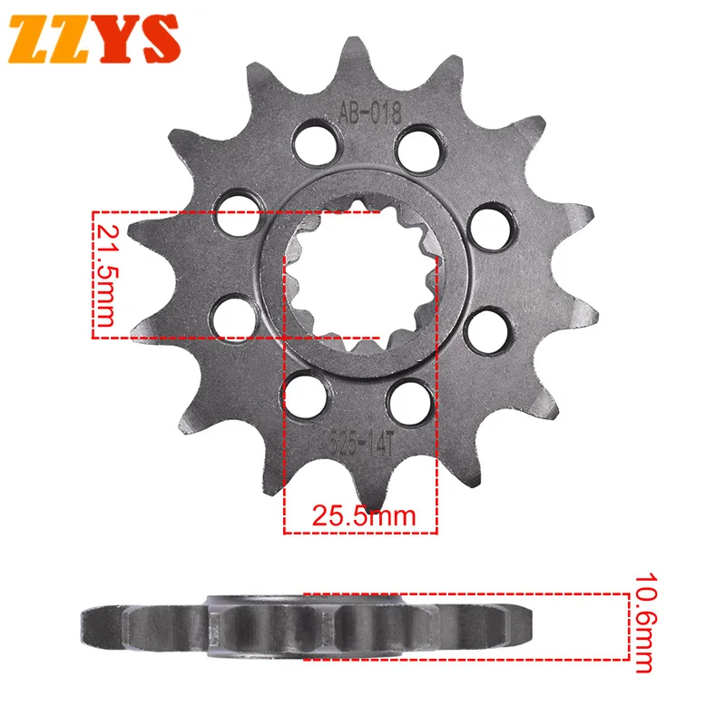 525 14T 14 Tooth Front Sprocket Gear Staring Wheels Cam Pinion Crown For Benelli Road 500 Leoncino Trail Euro 4 2018 2019 2020