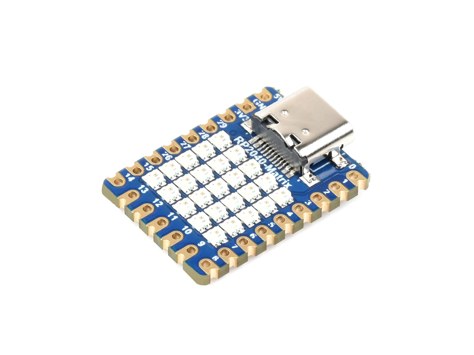 Waveshare RP2040-Matrix Dev Board, 5×5 RGB LED, Official RP2040 Dual-Core Processor