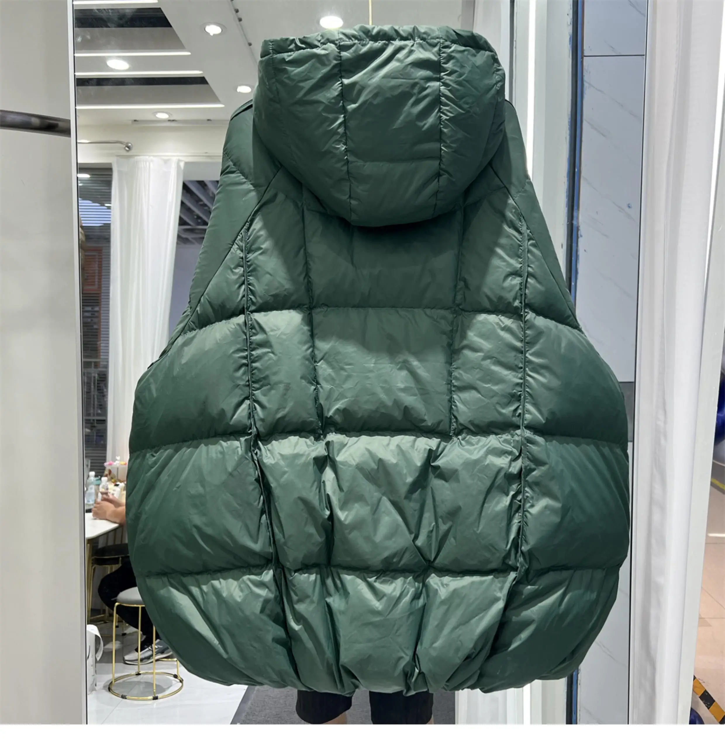 Abrigo holgado de algodón con capucha para mujer, Parkas de gran tamaño a prueba de viento para ocio, novedad de invierno, 2024