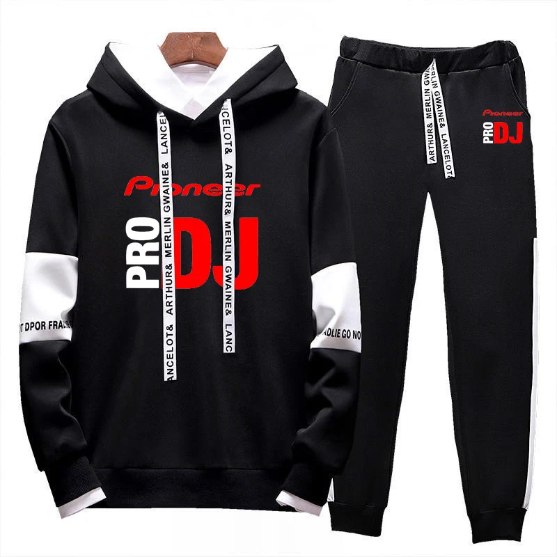 2025 DJ Pioneer PRO estampado nuevos hombres primavera y otoño Casual cordón con cordones conjunto jogging con capucha + pantalones traje deportivo