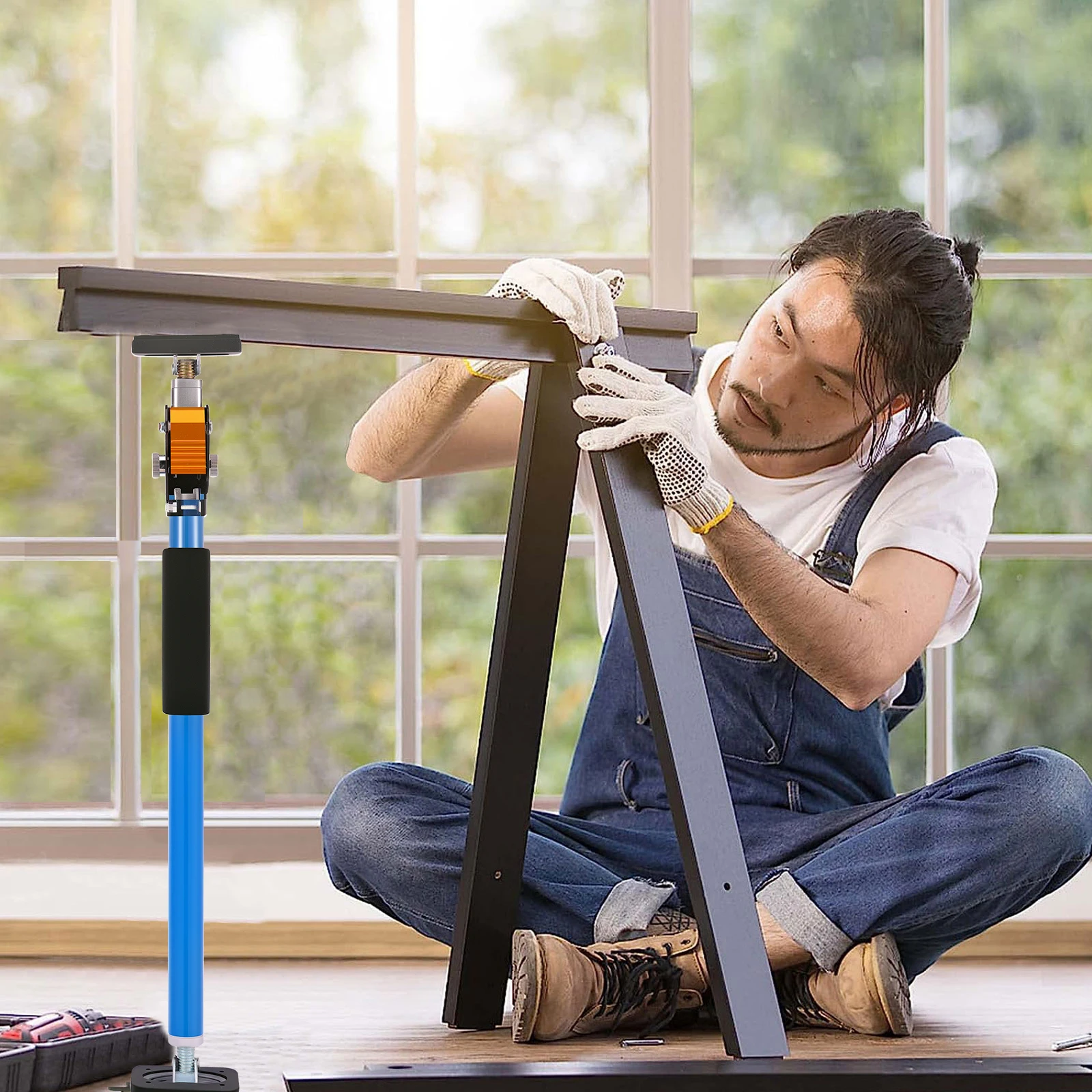 Picture 5: Upgraded Telescoping Support Rod 23.6-43.3 Inch Third Hand Tool Adjustable Support Pole with 132 lbs Heavy Duty Cabinet Jacks