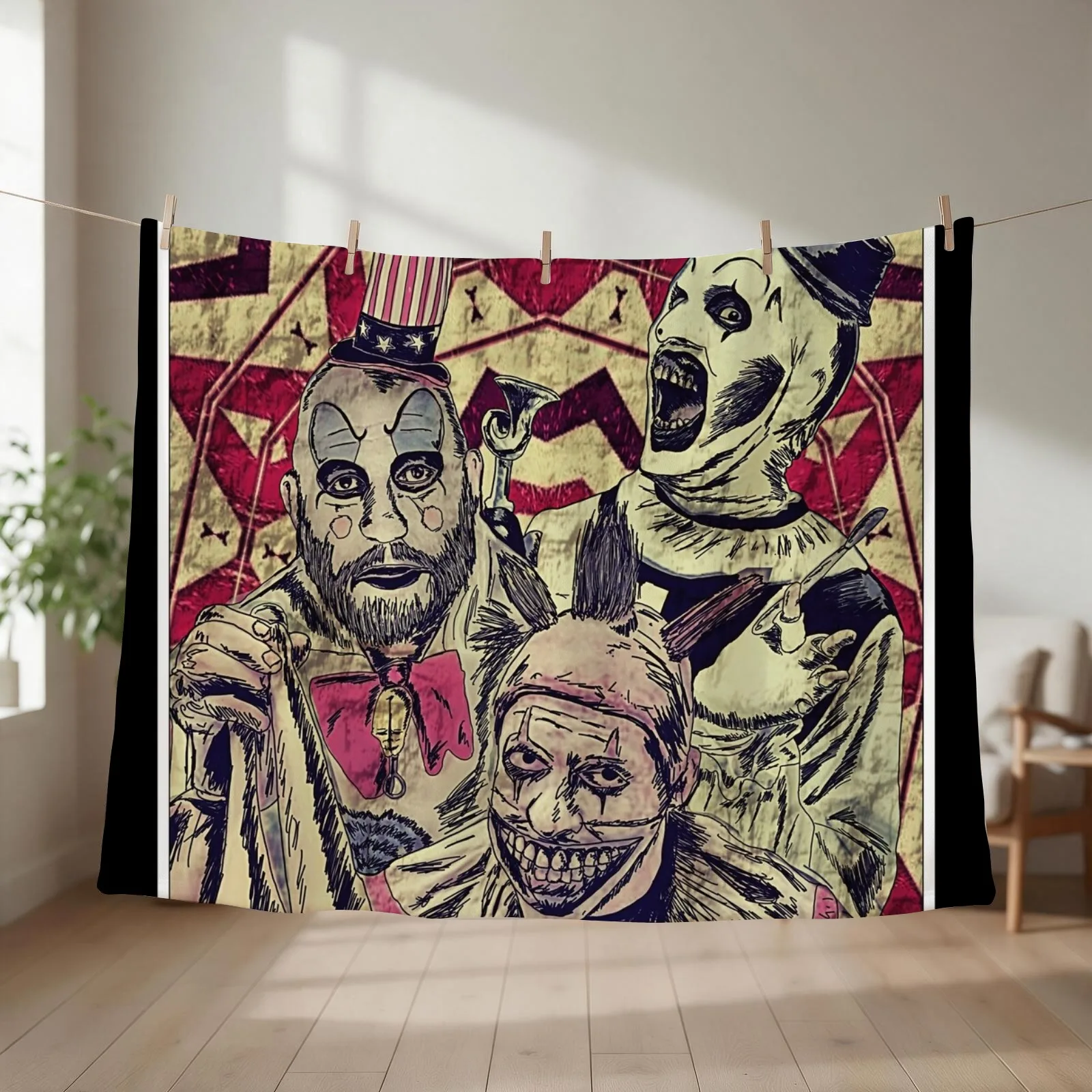 The Clowns Throw Blanket couch cozy soft plush fuzzy picnic outdoor blanket