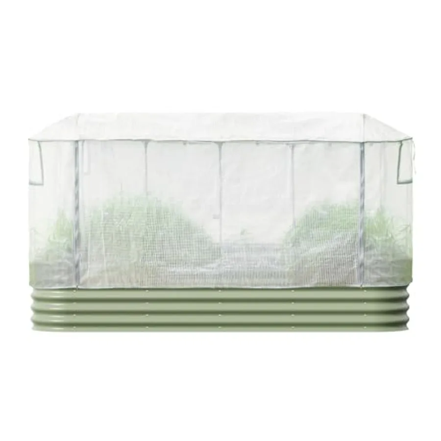 Frost Greenhouse Cover System for 3.5' x 5.0' 6 in 1 Garden Bed Transparent UV-Resistant Polycarbonate Frost Protection Weather