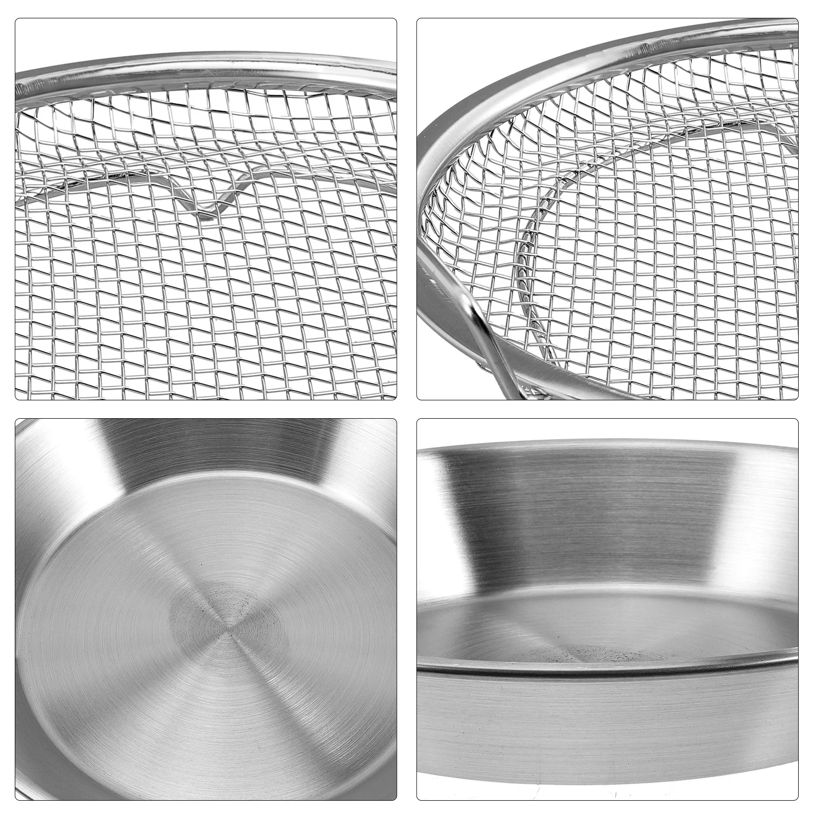 

1 Set Stainless Steel Fried Food Draining Plate Oil Dripping Tray Snack Serving Holder Household Storage Container Bbq Dessert