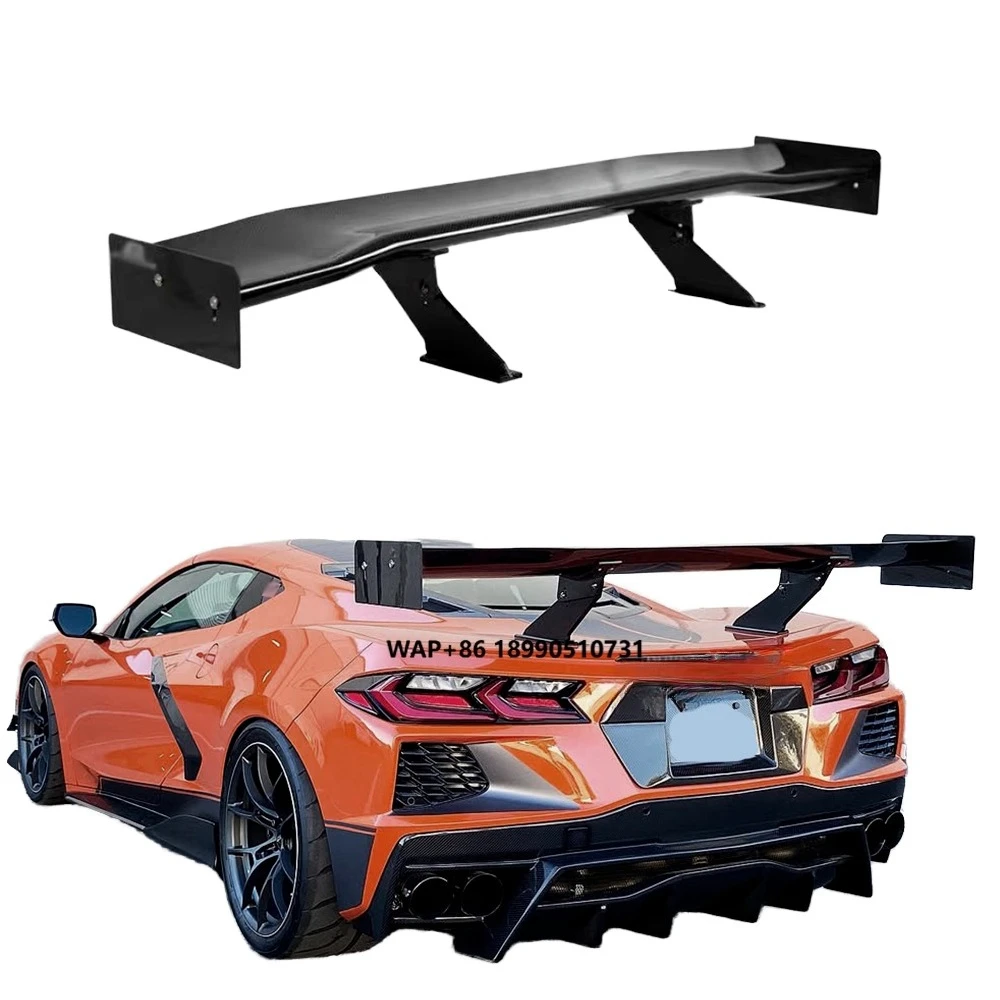 

Real Carbon Fiber Rear Trunk Lid and High Wing Spoiler for 20-Up for Corvette C8 Includes Ducktail Deck