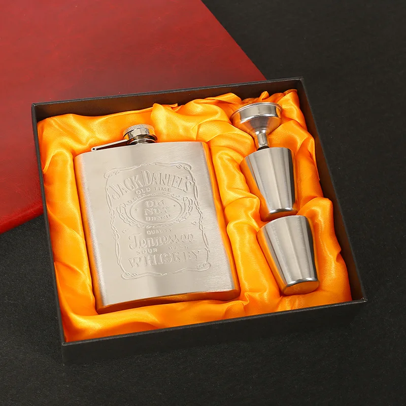 JUSTINLAU 7/8 oz Draagbare Pocket Heupfles Rvs Whisky Kolf Drinken Alcohol Container Geschenkdoos Wodka Drinkflessen