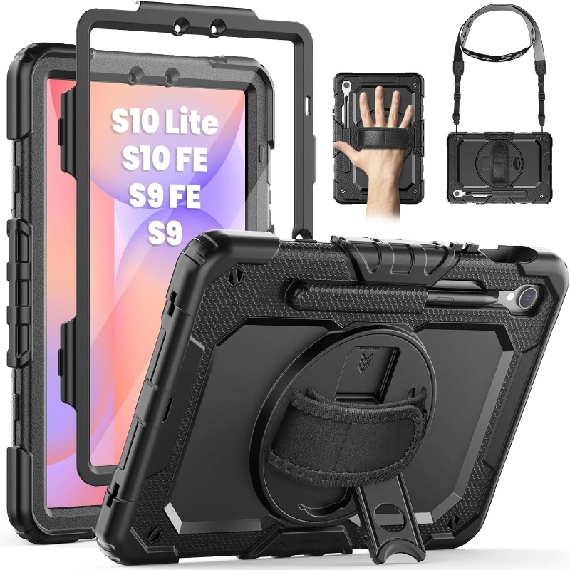 

Case For Samsung Galaxy Tab S10 Lite 10.9/S10 FE/S9 FE/S9 11 5G Tablet Cover Heavy Duty Kids Funda Screen Protector+Handle Strap