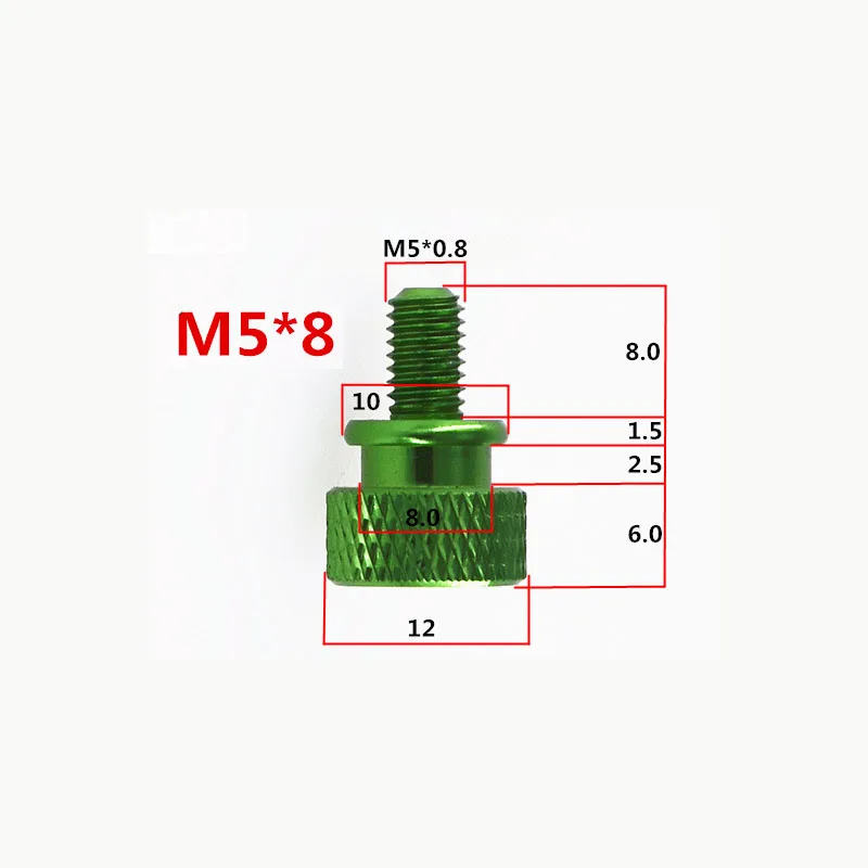 1Pcs/5PCs/10Pcs/ M5x10mm/8mm/5mm Colourful Aluminum Knurled Head Computer Case Screw Hand Tighten Thumb Screws