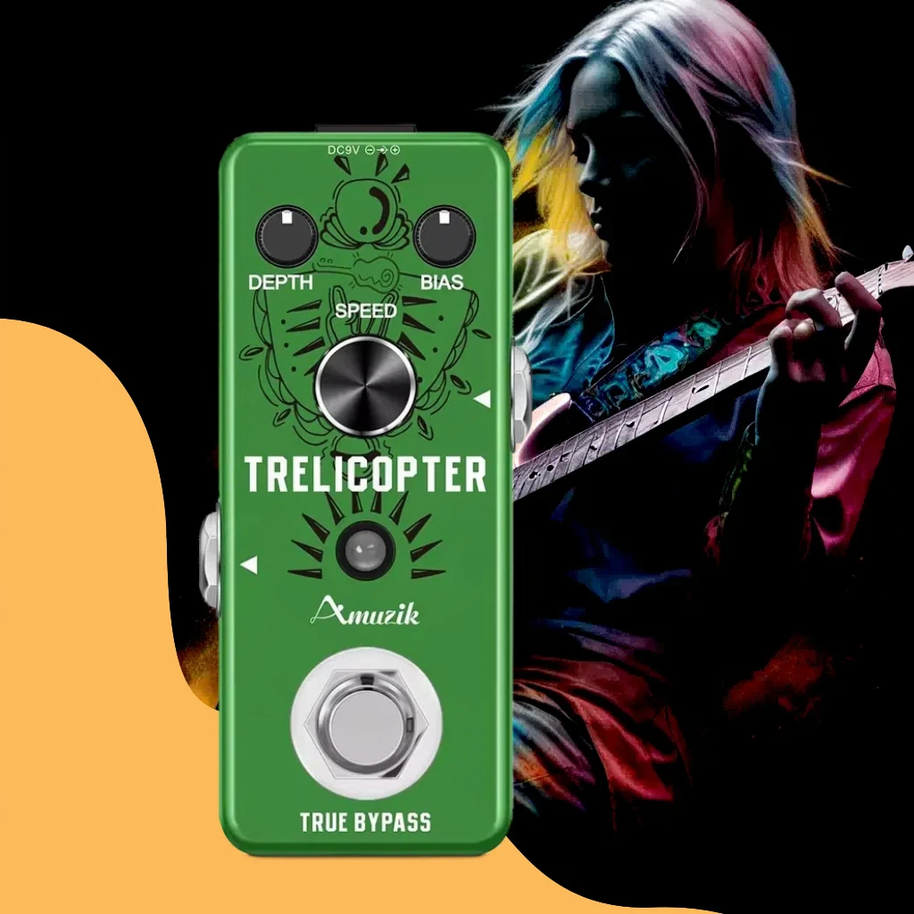 

Amuzik-Trelicopter Classic Guitar Effect Pedals Tremolo True Bypass, Electric Guitar, Mini Size