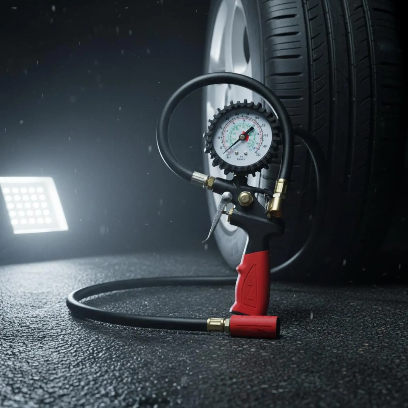 

Tire Pressure Inflator Gauge Sturdy Duty Analog Tire Pressure Gauge Automotive Tool Ergonomic Grip Simple Use for Mechanics