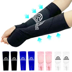 1Pair Volleyball Arm Sleeves Passing Forearm Sleeves with Protection Pad & Thumbhole for Youth Adult Children Protect Arms Sting