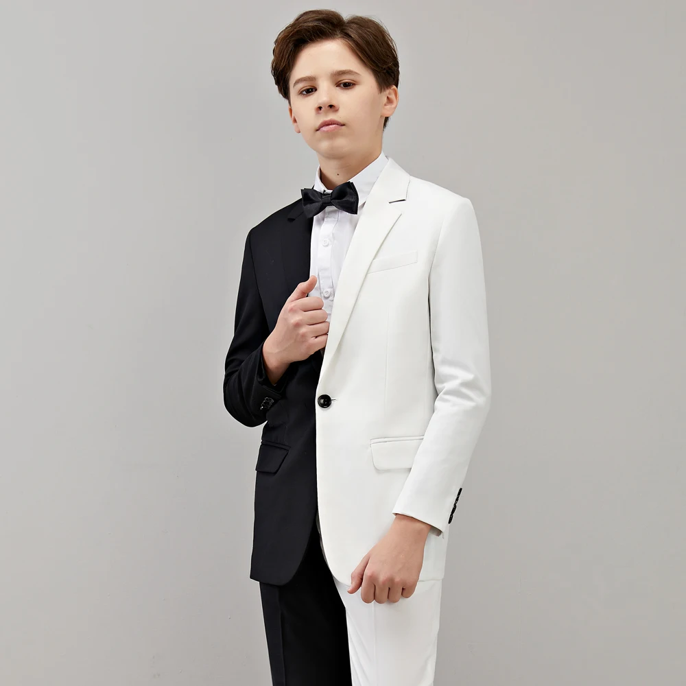 Boys Wedding Suit Children Stage Performance Formal Suit Flower Kids School Graduation Party Set Girl Piano Ceremony Costume 2PC