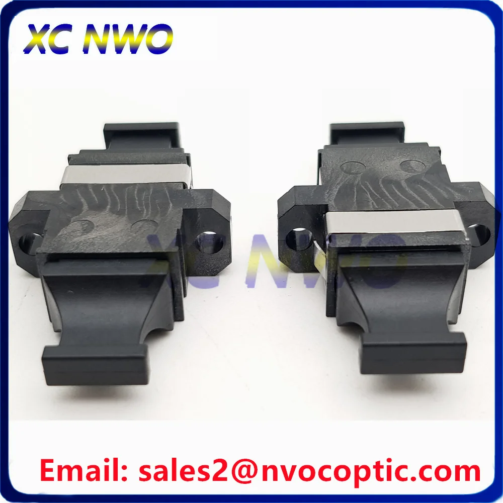 MPO/MTP Black Fiber Optic Adapter Key UP to Down with Flange, 12Cores Fiber Adaptor Coupler Connector