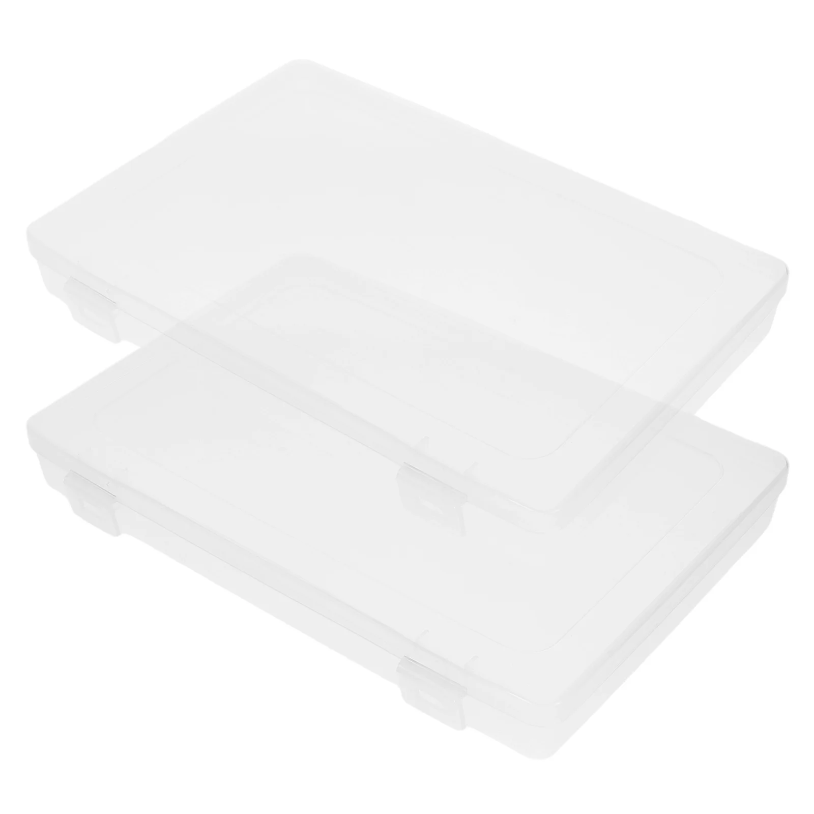 2pcs Clear File Box Wear-Resistant Plastic Document Case For Money Paper Organizer Home Office Travel Portable File