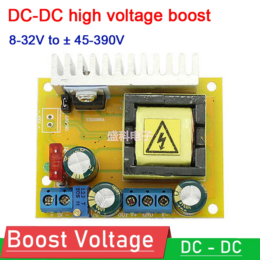 

DC-DC high voltage boost Converter 12V - 24V TO ± 45-390V 160V 170V 380V voltage Regulator power FOR Nixie Tube ZVS