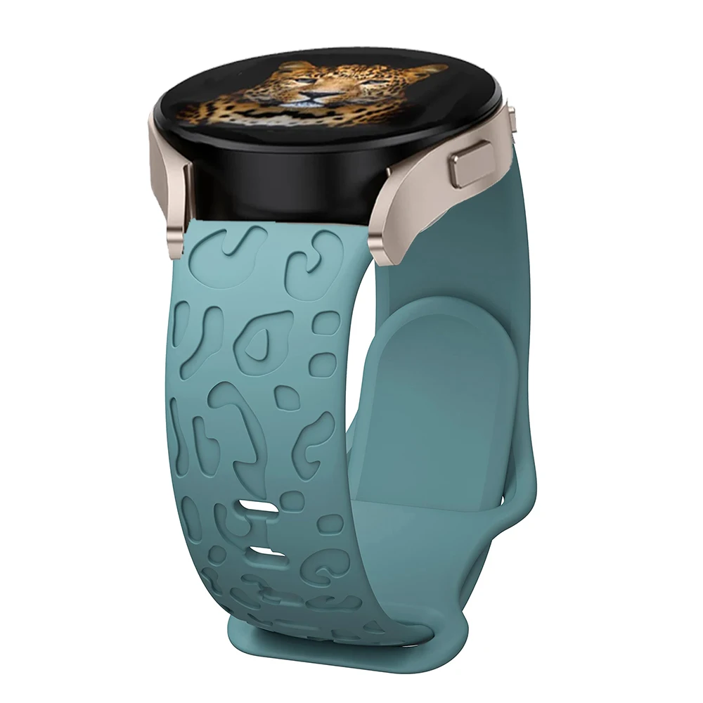 20mm watch band For Samsung Galaxy Watch 7 6/4/classic/5 pro/3/Active 2 Leopard silicone Engraved Bracelet Huawei gt 2 2e Strap