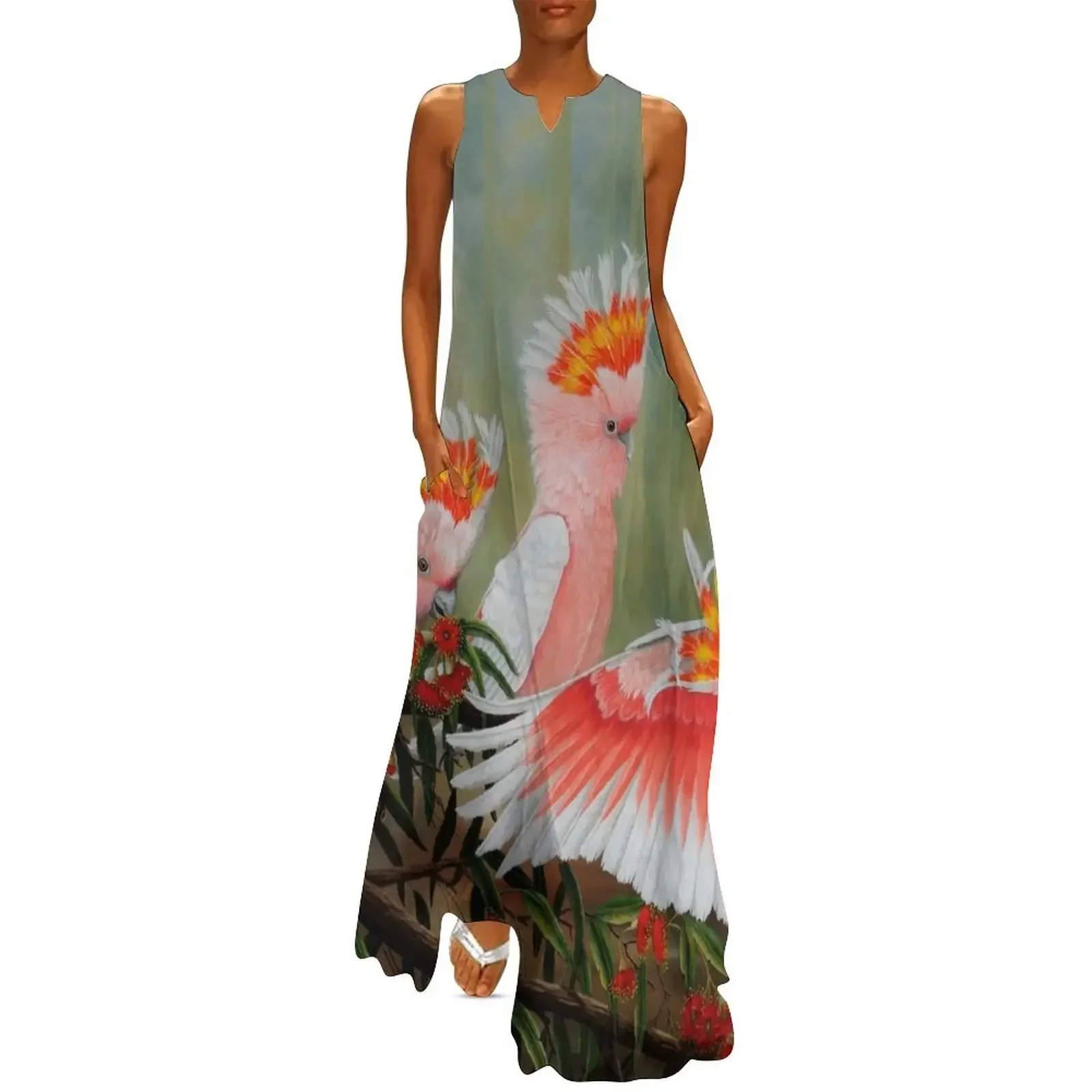 

Major mitchells Australian parrots Long Dress festival outfit women ceremony dresses women clothes Dress