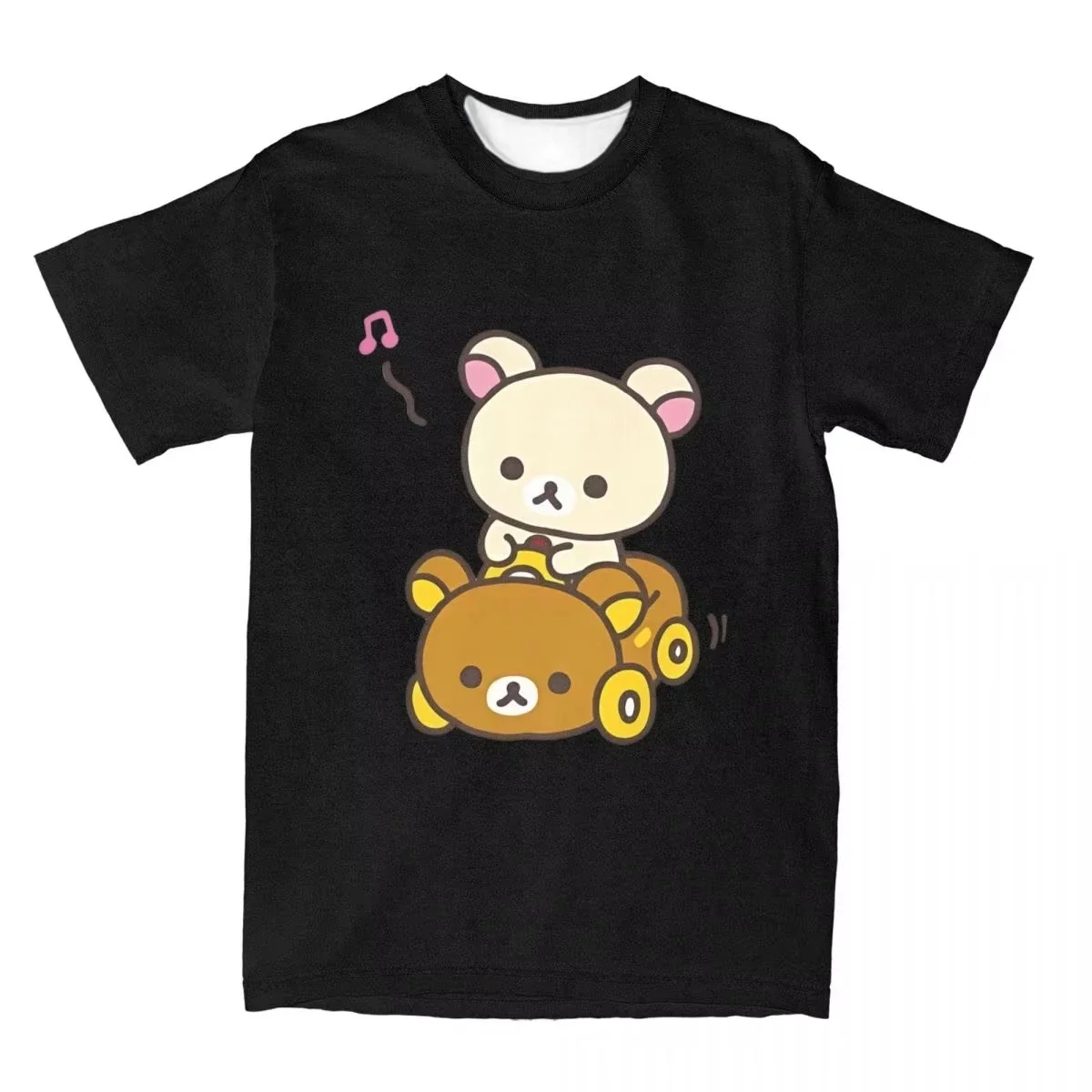 تي شيرت Car Drive Rilakkuma للرجال والنساء محب لطيف تي شيرت برقبة دائرية وأكمام قصيرة ملابس كبيرة الحجم