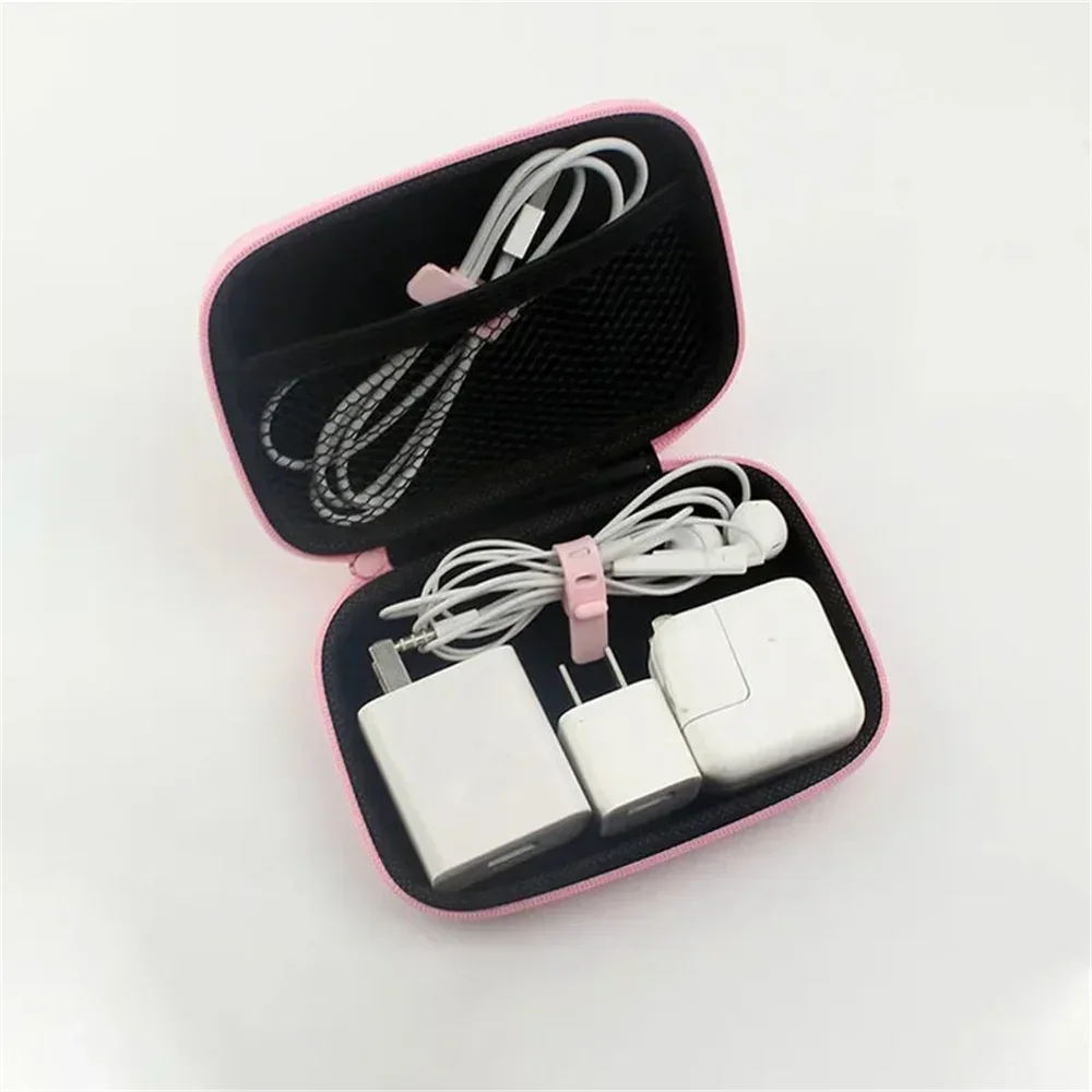 Hello Kitty Sanrio Anime Collection Card Storage Box Hard Case Y2K Earphone Bag Waterproof Data Cable Coin Protection Bag