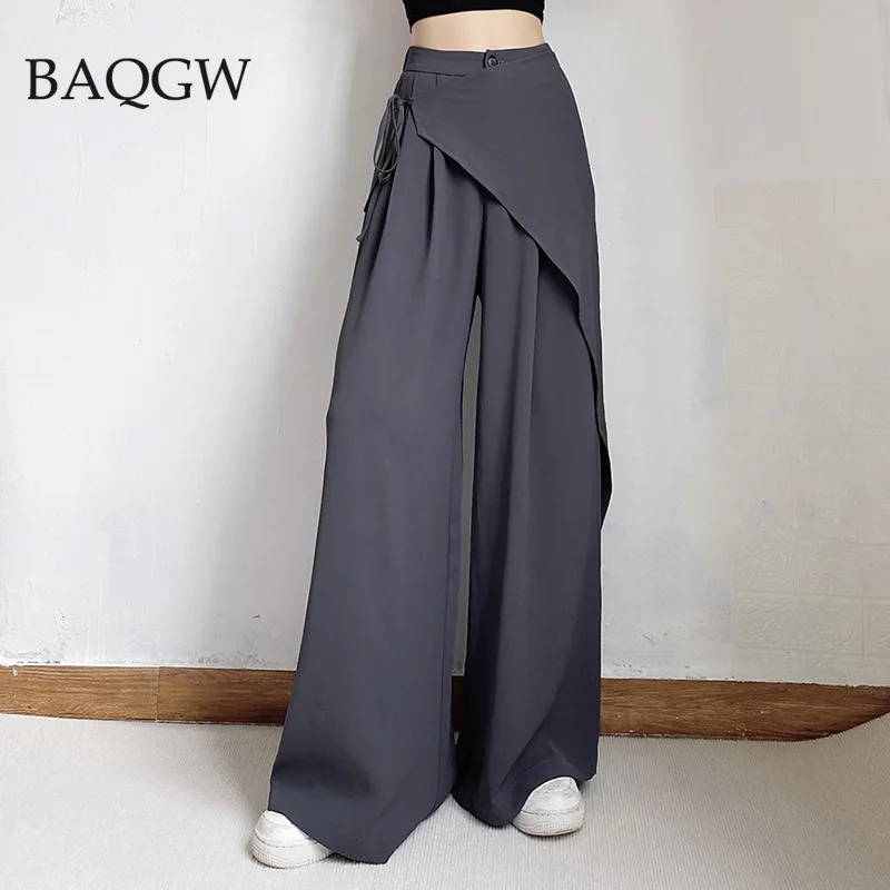 Solid Color Designer Loose Casual All-Match Classic Design Breathable Personality Street Neutral Style Straight Pants Trousers