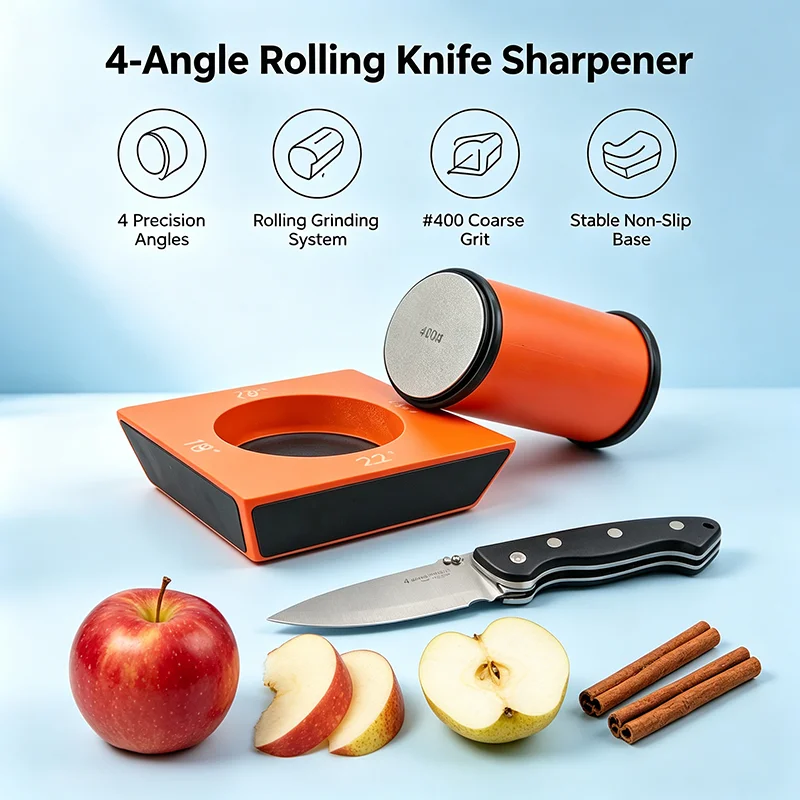 4 Angles Rolling Knife Sharpener Kit For Straight Edge With Industry Diamonds Whetstone Chef Knife Sharpening Stone Kitchen Tool