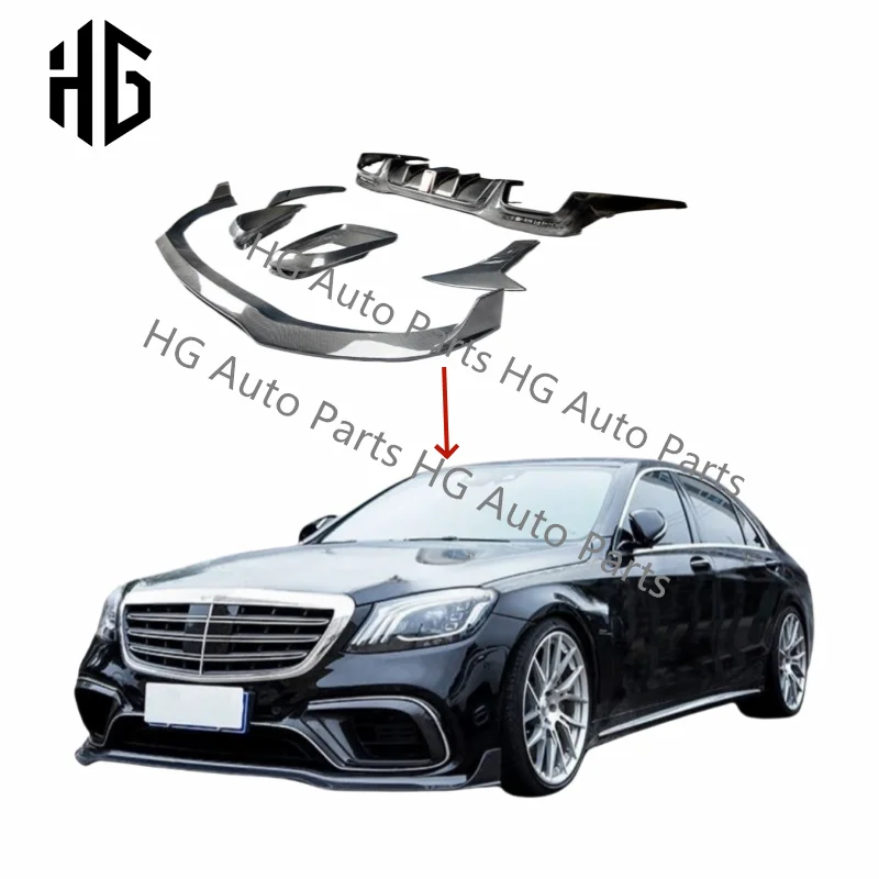 

Carbon Fiber B Style Body Kit For Mercedes-Benz S Class W222 S63 Modified BBS Front Rear Lip Tail Tuyer Exhaust Spoiler Bodykit