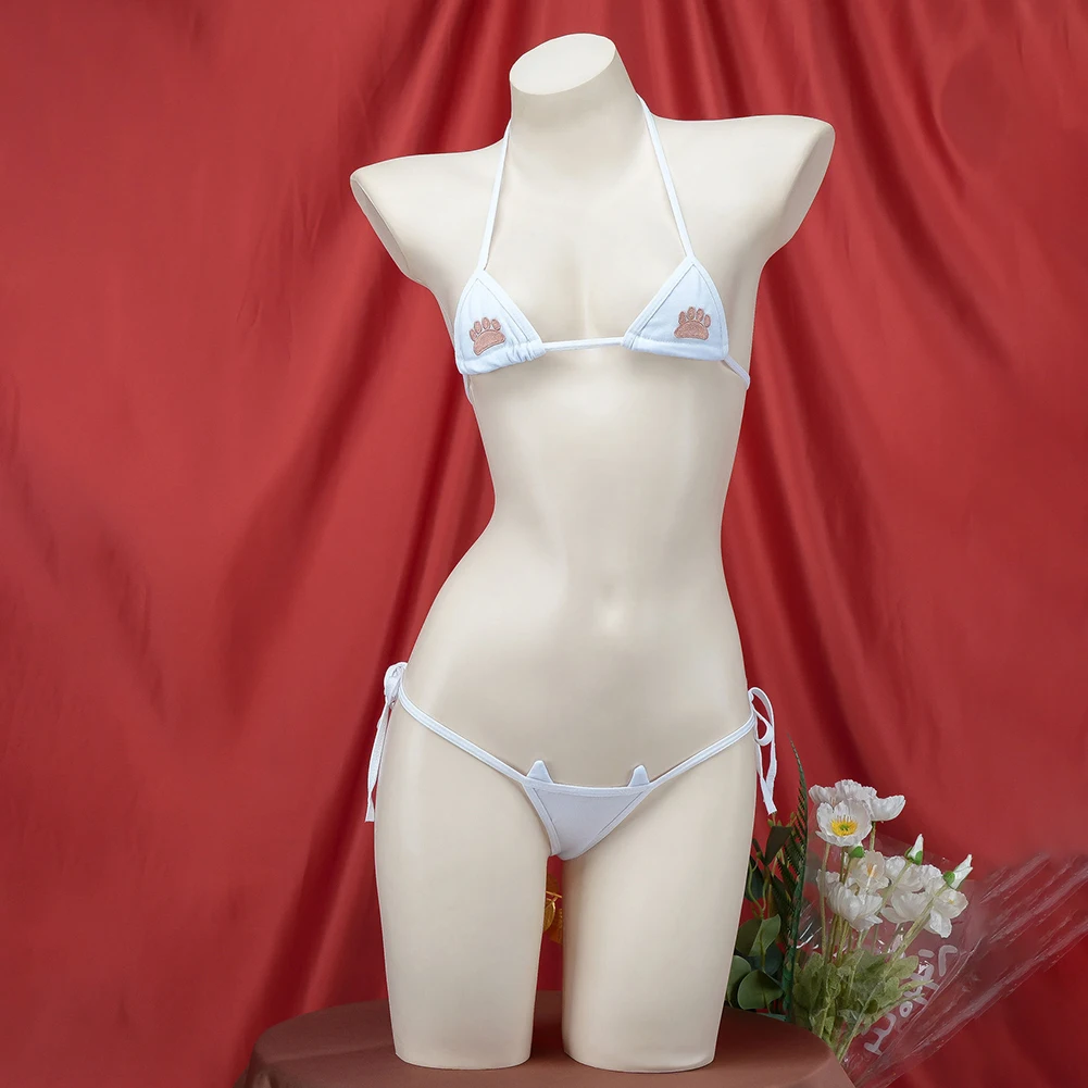 

Sexy Women's Mini Bikinis Briefs Lace-up Bras Sets Underwear Embroidered Bra G-strings Female Exotic Set