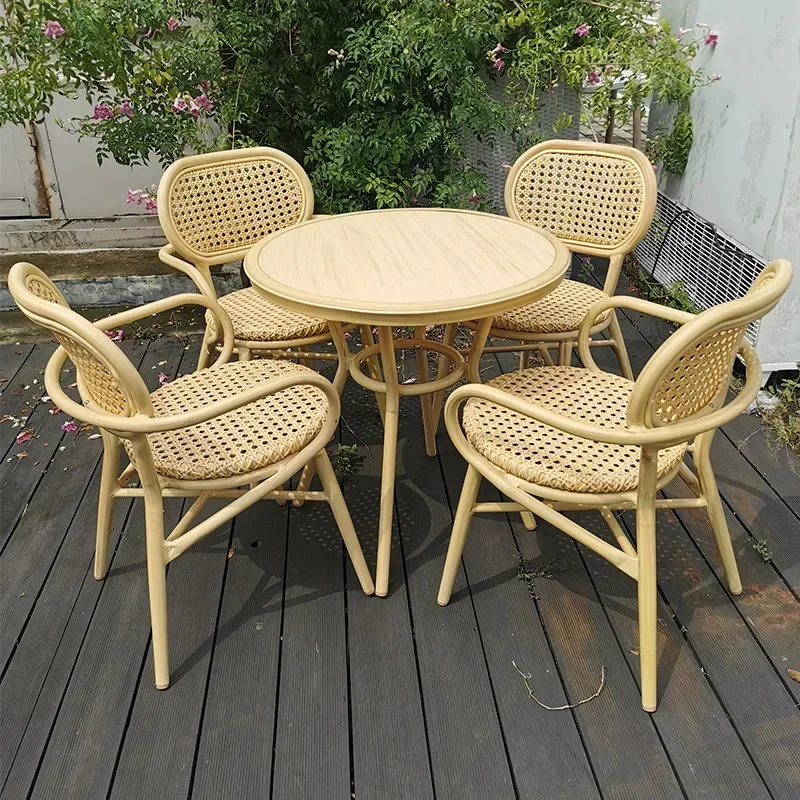 

Outdoor rattan chair three-piece creative courtyard leisure outdoor terrace Internet celebrity open-air rattan garden balcony