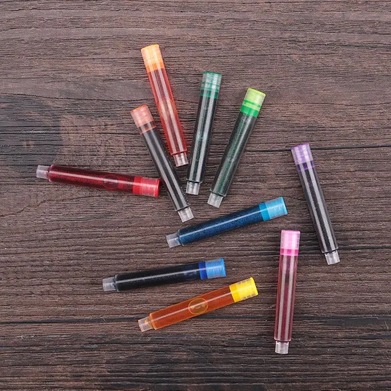 12/36PCS 3.4mm Colourful Ink Cartridges for Fountain Pens, Refillable School Office Supplies