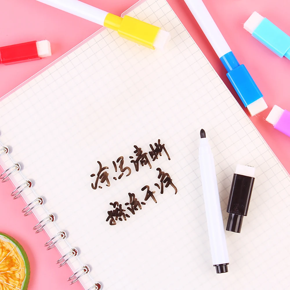 5Pcs/Set Erasable Whiteboard Marker Pen Colorful White Board Pen Graffiti Color Pen Office School Art Marker Stationery