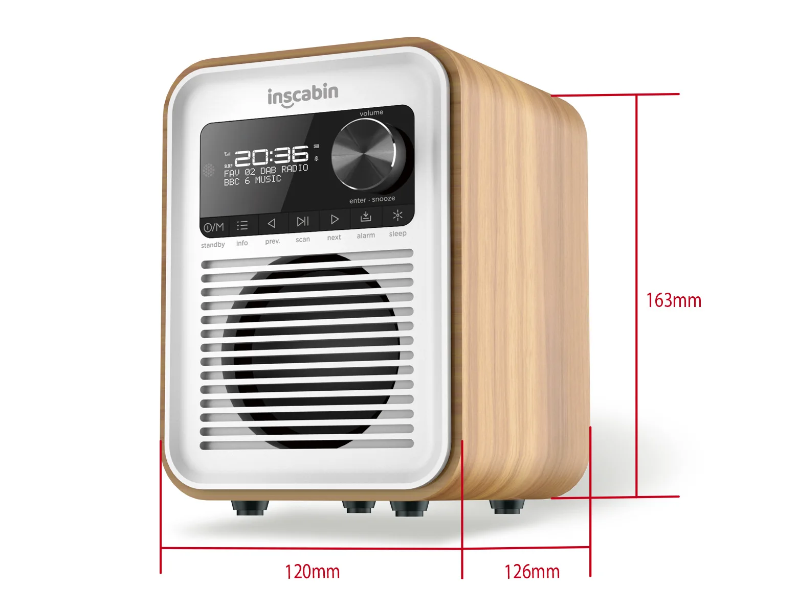 Radio FM di qualità HIFI + Radio digitale DAB altoparlante Bluetooth Wireless in legno classico Desktop outdoor Heavy Bass Music Center TF