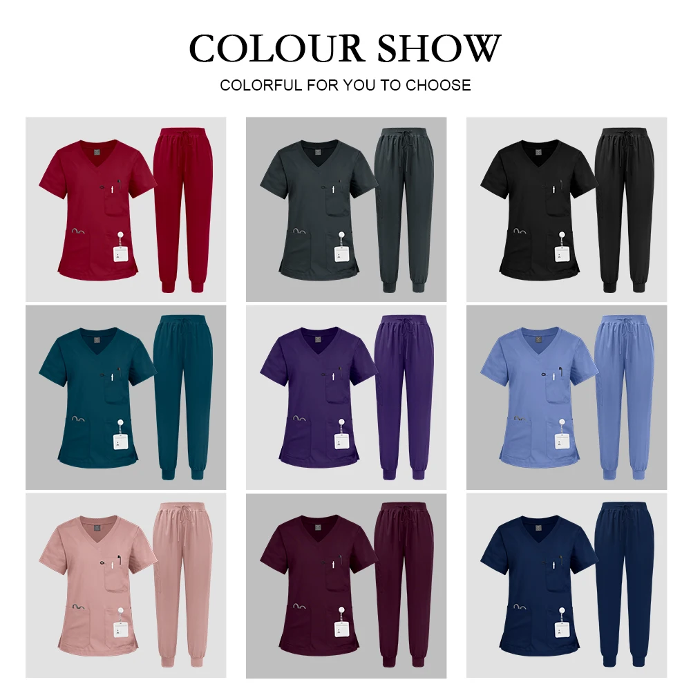 Hospital Uniform Nurse Accessories Quick Drying Doctor Uniforms Joggers Sets Medical Nursing Scrub Elastic Uniform Suit Workwear