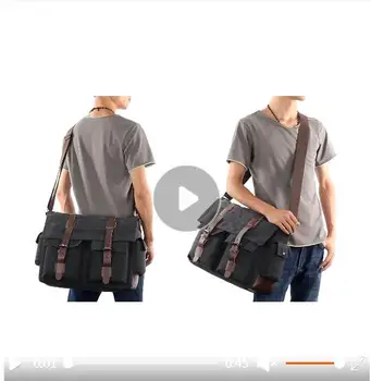 어깨 가방 캔버스 야외 남자 가방 크로스 바디 가방 다기능 레트로 핸드백 캔버스 어깨 메신저 가방 레저 패키지