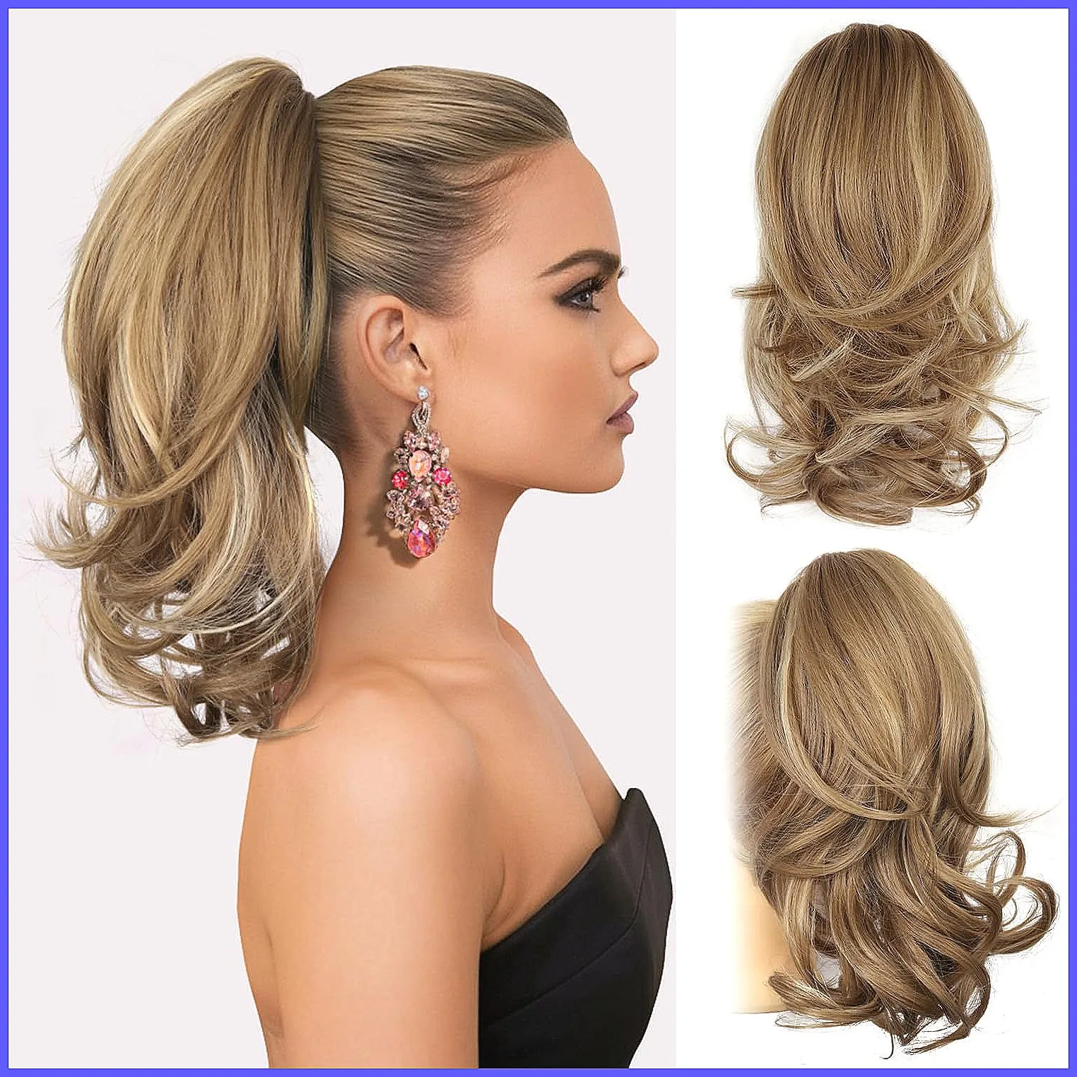 

14 Inch Clip-in Ponytail Hair Extensions, Short Curly Synthetic Hairpiece for Women, Fashionable & Voluminous