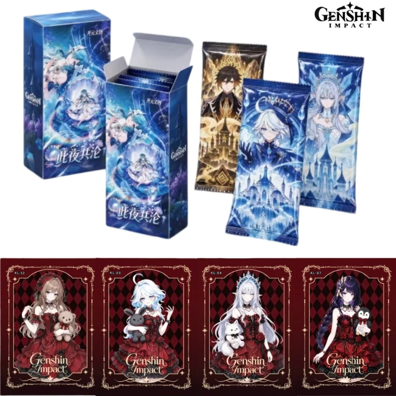 New Genshin Impact Collection Cards Anime Booster Box Character Holographic Card SSR UR Rare TCG Game Collectible Card Toy Gift