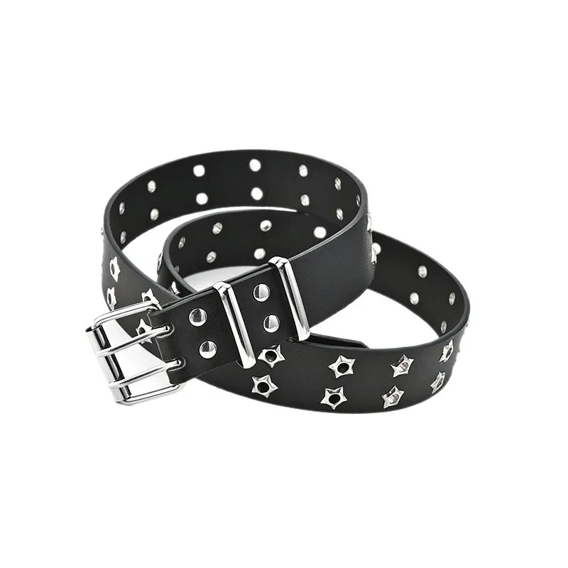 

Hollowed-out punk belt, Korean-style jeans with corns, fashionable hip-hop decorative belt for women