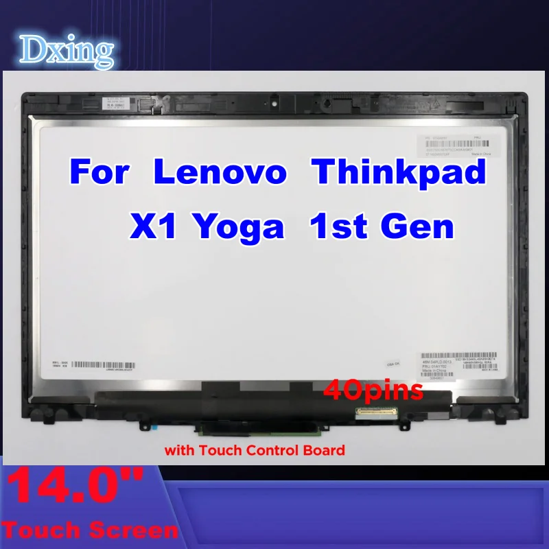 

LCD Touch Screen Digitizer Assembly For Lenovo ThinkPad X1 Yoga 1st Gen 2016 20FQ 20FR 14.0 Laptop Display Replacement 00UR192