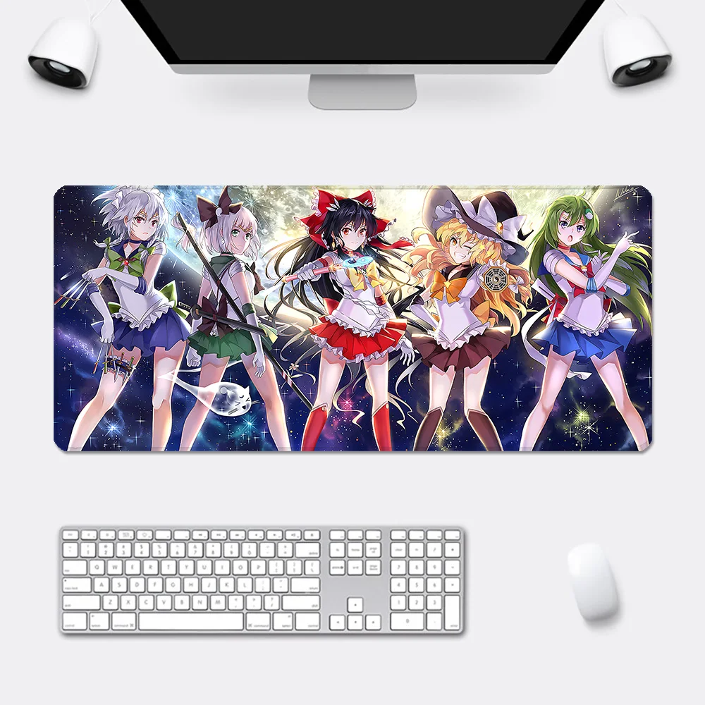 Anime Touhou Project Mousepad HD Printing Computer Gamers Locking Edge Non-slip Mouse Pad XXL90x40cm Keyboard PC Desk Pad