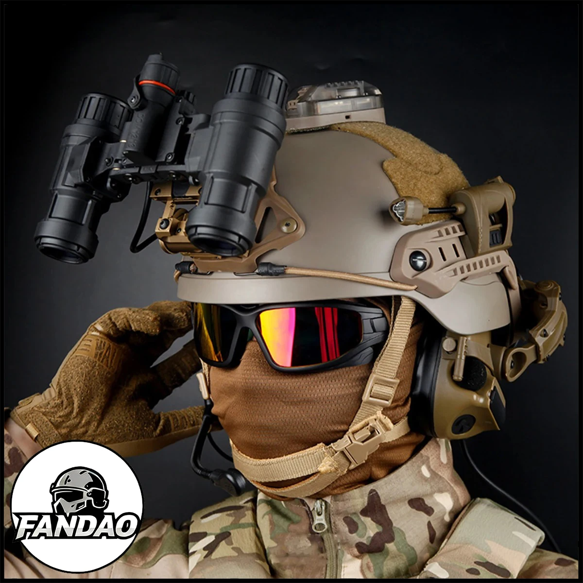 

Airsoft Helmet Set with Night Vision Model Headset L4G24 Metal NVG Bracket for Tactical Shooting Game Protective Equipment