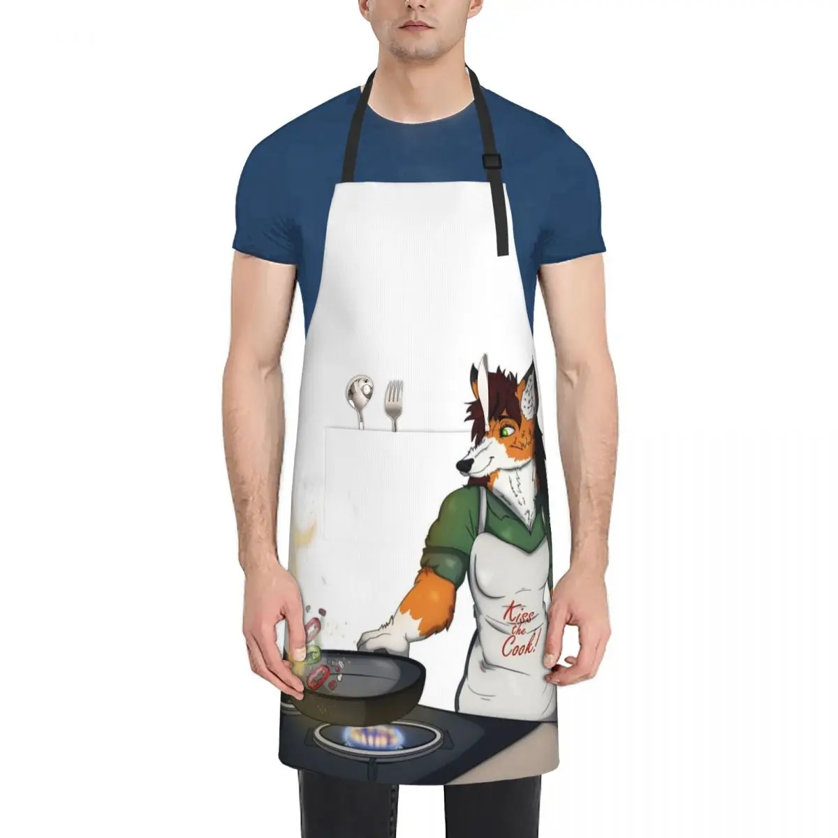 

Cooking with fire Apron christmas 2024 kitchen clothes for men Kitchen For Man with pockets Apron