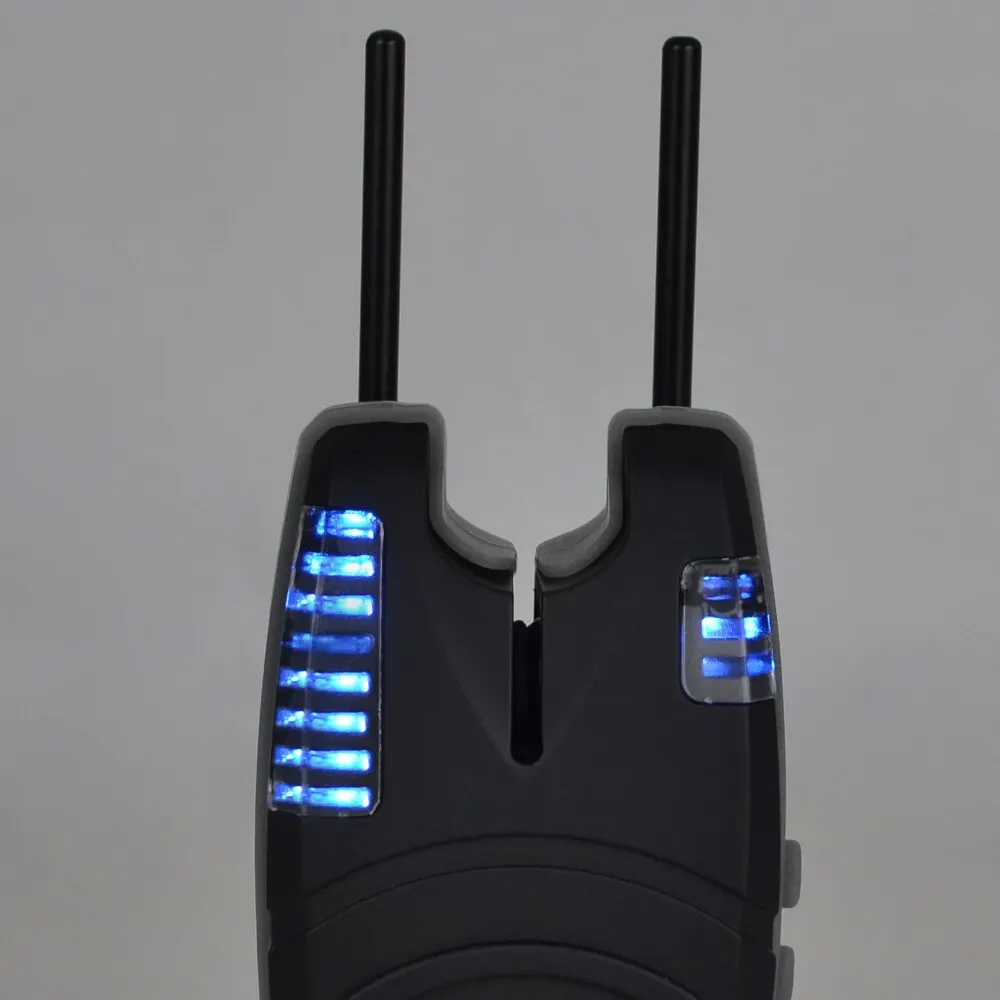 Hirisi 2pcs Waterproof Carp Fishing Bite Alarm with Snag Bar Blue LED Fish Bite Indicator Fishing Accessories